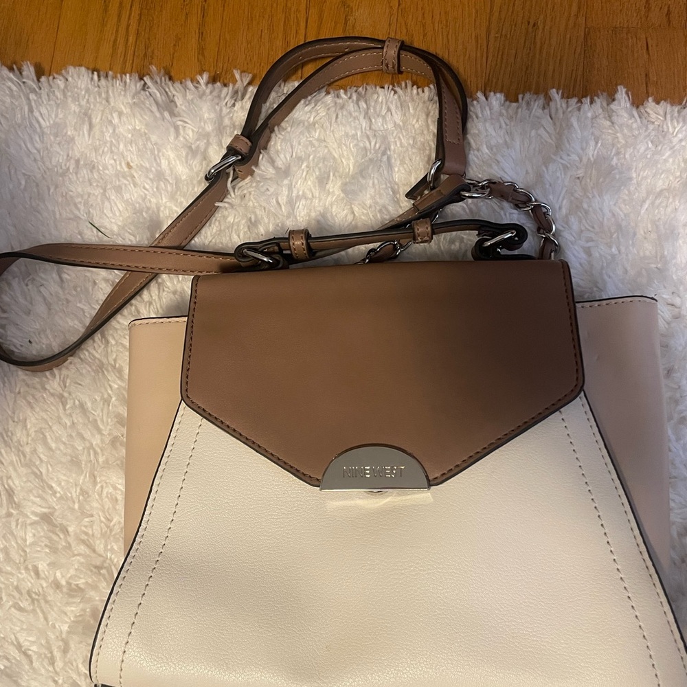 Nine West Brown & Cream Shoulder Bag